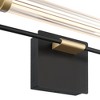Possini Euro Design Nikola Industrial Wall Light Bar Matte Black Hardwire 23 1/2" LED Fixture Gold Accents for Bathroom Vanity - 3 of 4