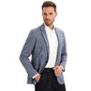 Coolmee Men's Casual Linen Blazer Jacket Lightweight Sport Coats One Button Suit Jackets - 3 of 4