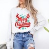 Simply Sage Market Women's Merry Christmas Antlers Long Sleeve Garment Dyed Tee - 2 of 4