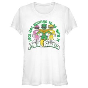 Juniors Womens Power Rangers St. Patrick's Day Luck has Nothing to do with It T-Shirt - 1 of 4