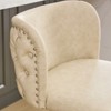 GDFStudio Temple Faux Leather Upholstered Swivel Adjustable Height Bar Stool with Tufted Back (Set of 2) - 4 of 4