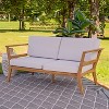 Sunnydaze Bodie Acacia Wood Outdoor Patio Loveseat with Bone White Cushions - 62" W - 4 of 4