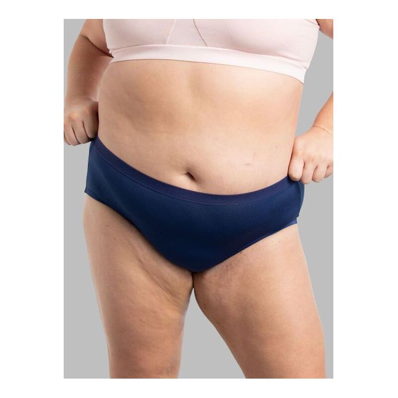 Fruit Of The Loom Women's Plus For Me  Fit 6 Pack Breathable Micro-Mesh Hipster Panty - Assorted, 3 of 6