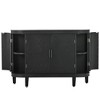U Shape Accent Storage Cabinet With Antique Pattern Doors, Shelves, Wood Legs Buffet Sideboard For Dining Room, Living Room, Corridor, Hallway - 4 of 4
