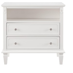 NicBex 15 inch Wide Nightstand with 2 Drawers,Side Table with Open Space and Solid Wood Legs,Bedside Table for Bedroom,Living Room,White/Black/Walnut - 1 of 4
