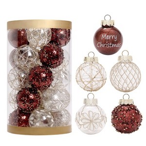 Garvee 25 Pcs Christmas Tree Ornament Balls, 2.4" Clear Shatterproof Christmas Decoration Balls - 1 of 4