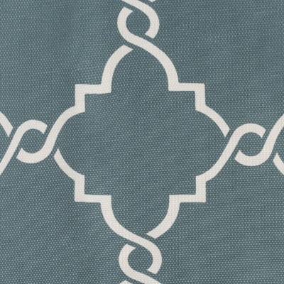 Blue and White Fretwork Grommet Top Window Valance