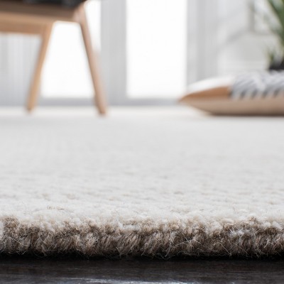 Ivory Hand-Tufted Wool Square Area Rug, 6' x 6'