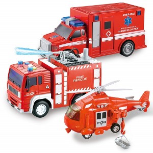 Joyfy Fire Truck Toys for 3 4 5 6 7 Year Old Boys - Fire Engine, Emergency Vehicle, Kids Toys Firetruck Birthday Gifts for Toddler Boys Girls 2-8 - 1 of 4
