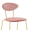 Set of 2 Neo Modern Velvet and Metal Leg Dining Room Chairs Pink/Gold - Armen Living: Chrome-Plated, Foam-Filled, Armless Design - 4 of 4