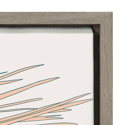Sylvie Palms 18x24 Framed Canvas Wall Art in Gray