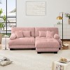 Chenille 2 Seater Modular Sectional Sofa with Ottoman, Deep Seat and Bolster Arms, 94.4" for Living Room-3irtyhousy - 2 of 4