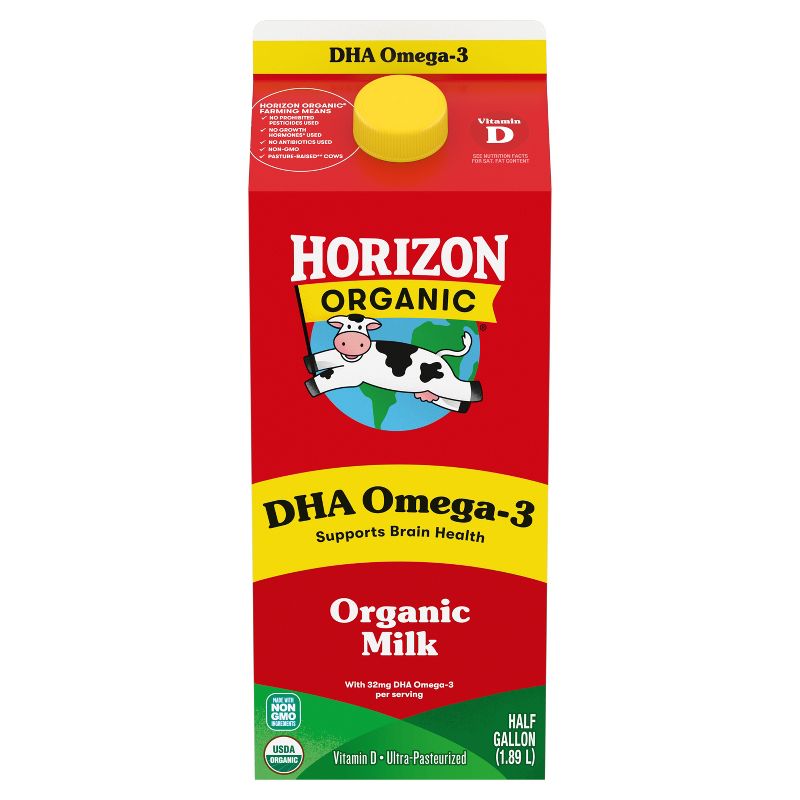 Horizon Organic Whole DHA Omega-3 Milk - 0.5gal, 1 of 10