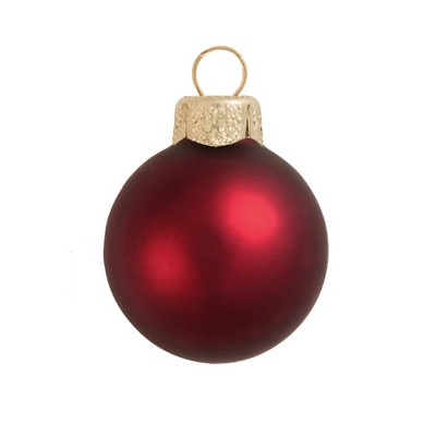 Northlight 40ct Matte Glass Ball Christmas Ornament Set 1.5" - Henna Red