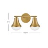 Lark Haddie 2 - Light Vanity in  Lacquered Brass - 3 of 4