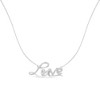 Haus of Brilliance Silver 1/4 Cttw Diamond Cursive "Love" Pendant Necklace - 2 of 4
