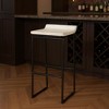 HomeRoots 31" Natural and Black Solid Wood and Metal Low Back Bar Height Bar Chair - 2 of 4