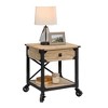 Steel River Side Table Distressed Brown - Sauder: Milled Mesquite Finish, Mobile Storage, Living Room - 3 of 4