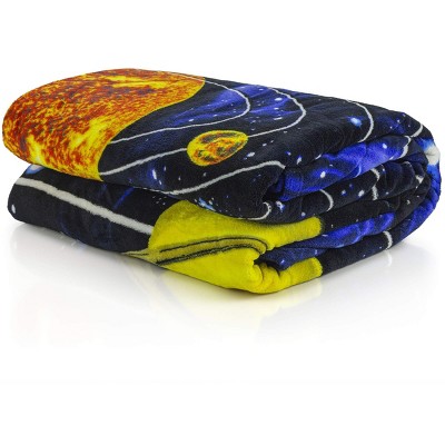 Queen Size Solar System Fleece Blanket for Boys
