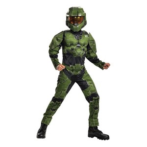 Disguise Boys' Halo Infinite Master Chief Muscle Jumpsuit Costume - 1 of 1