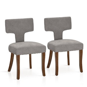 Captiva Designs Dining Chairs with Curved Backrest & Padded Seat & Solid Wood Legs - 1 of 4