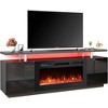 EROMMY 36'' Electric Fireplace TV Stand, Entertainment Center & TV Console for TVs up to 80'', Modern Fireplace Heater for Living Room - Black - 2 of 4