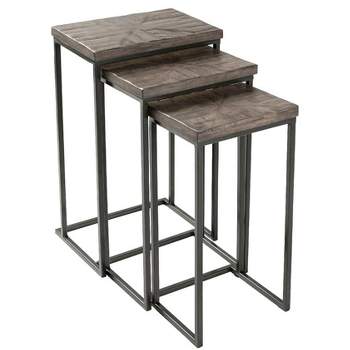 Mark & Day Schleedorf 26"H x 16"W x 11"D, 24"H x 14"W x 10"D, 22"H x 12"W x 9"D Traditional Gray End Table Set