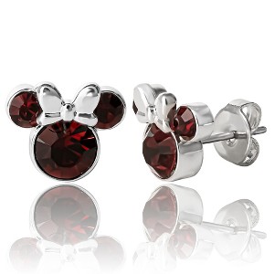 Disney Womens Minnie Mouse Birthstone Stud Earrings - 1 of 4