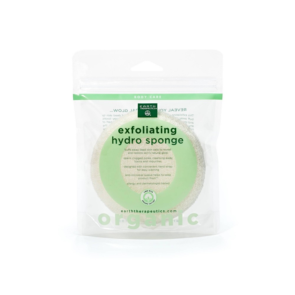 Photos - Bath Sponge Earth Therapeutics Certified Organic Cotton Round Sponge: Exfoliating, Basic Cleansing, Brightening, Skin Texture Improvemen 