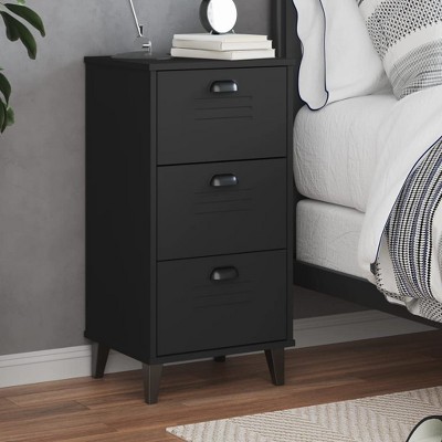 vidaXL Bedside Cabinet Accent End Table Bedroom Furniture Solid Wood Pine, 15.7"x13.8"x31.5"