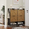 Shoe Cabinet with 4 Flip Drawers, Freestanding Shoe Organizer with Adjustable Shelves for Entryway,Large Shoe Storage Cabinet - 2 of 4