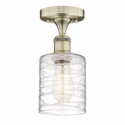 Cobbleskill - 1 Light Semi-Flush Mount In Art Deco Style-9.75 Inches Tall and 5 Inches Wide