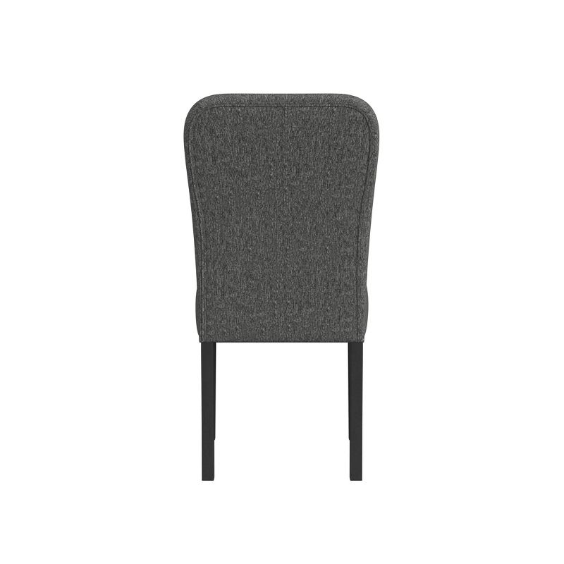 Set of 2 Rounded Back Upholstered Dining Chairs Black - HomePop, 6 of 13