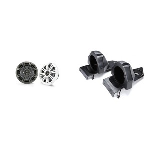 Kicker 45KM654 6.5" Marine Speakers and Behind the Head 6.5in Speaker Pods Compatible with Polaris Slingshot 2015-2024 - 1 of 4