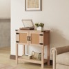 EROMMY Farmhouse Console Table With Rattan Doors, Entryway Table With Storage Cabinet, Wooden Entry Table With Metal Handle For Kitchen, Hallway - 3 of 4