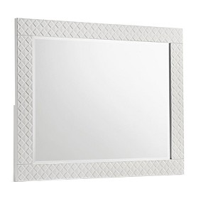 Blanca Modern Style Mirror Made with Wood in White - 1 of 4