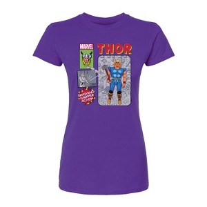 Women's - Marvel - Thor Action Figure Fitted Graphic T-Shirt - 1 of 2