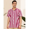 Lars Amadeus Men's Stripe Short Sleeved Color Block Button Down Beach Shirt - 2 of 4
