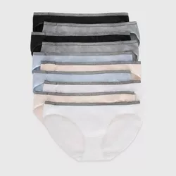 Hanes Women's 10pk Cool comfort Cotton Stretch Bikini Underwear - Colors May Vary 9