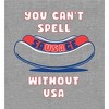 Americana You Can't Spell Sausage Without USA Crew Neck Long Sleeve Heather Gray Adult Tee - 2 of 2