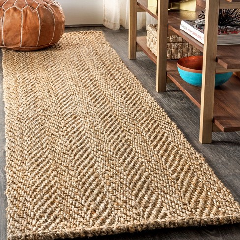 Herringbone Light Blue/Ivory Handwoven Indoor/Outdoor Rug