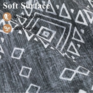 Faux Wool Modern Bohemian  Printed Area Rug Low Pile Non Slip Non Shedding Pet Friendly Machine Washable Carpet Perfect for Home Decoration - 1 of 4