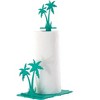 5 Star Super Deals Tropical Palm Tree Paper Towel Holder Teal Coastal Design for Beach-Themed Kitchens Durable and Decorative Roll Stand for Home - image 2 of 4