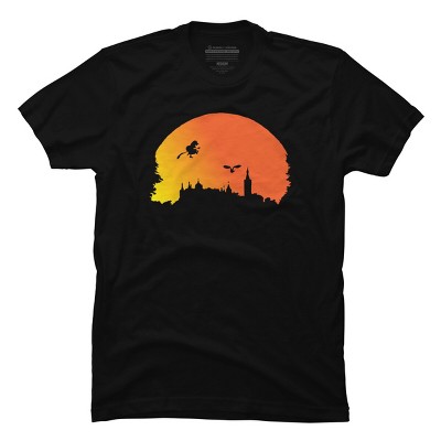 Men's Design By Humans Halloween witch silhouette By InfaredDesigns T-Shirt