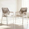 Set of 2 White Patio Dining Chairs, All-Weather Aluminum Outdoor Furniture for Garden, Poolside & Indoor Use - 2 of 4