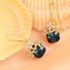 SOHI Women's Green  Embellished Flower Drop Earrings - 2 of 3