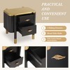 JANSNO Modern Nightstand with 2 Drawers, Curved Profile & Feather-Shaped Metal Handles - 4 of 4