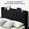 Bed Frame, Upholstered Headboard, Storage Shelves, Heavy Duty Metal Slats, No Box Spring Needed, Noise Free, Easy Assembly - 4 of 4