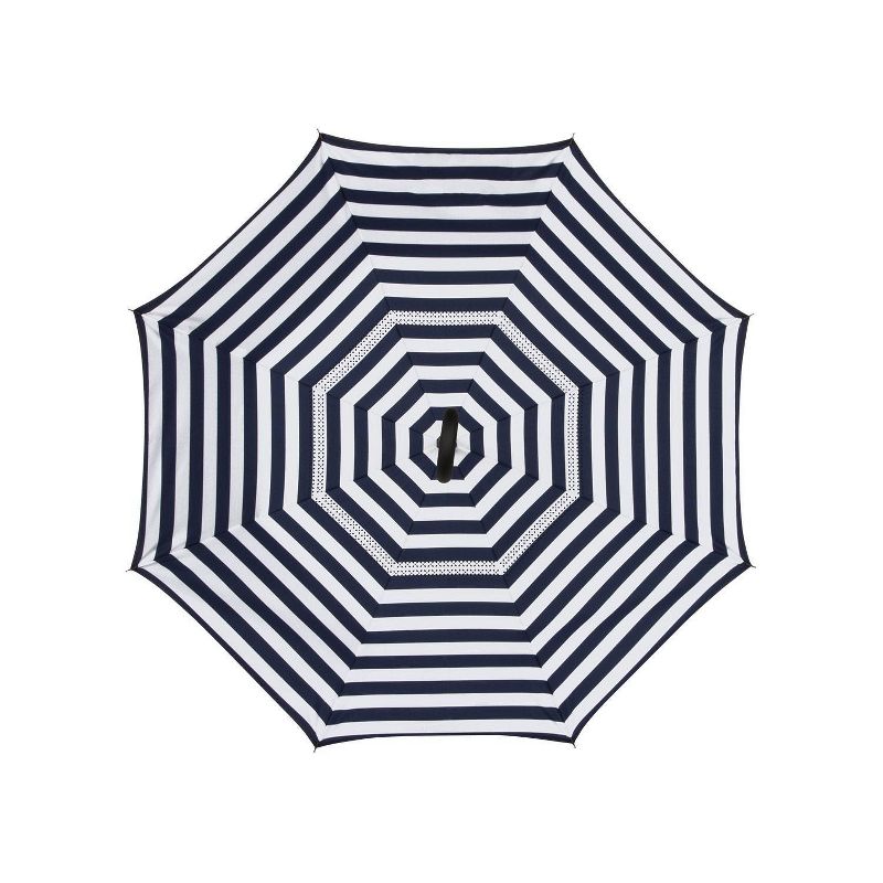 ShedRain UnbelievaBrella Reverse Opening Stick Umbrella - Navy Blue Striped, 2 of 6