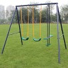 Dexmalle Metal Swing Set Outdoor with Glider for Kids - 2 of 4